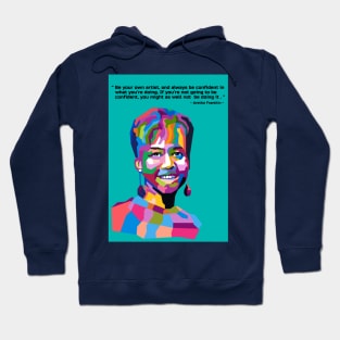 Abstract Aretha Franklin and her best quotes in WPAP Hoodie